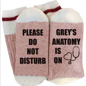 🚫SOLD🚫 Light pink & beige Greys anatomy socks